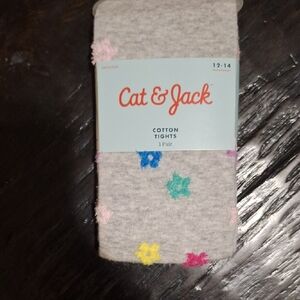 Cat & Jack Gray Leggings with Colorful Flower Pattern